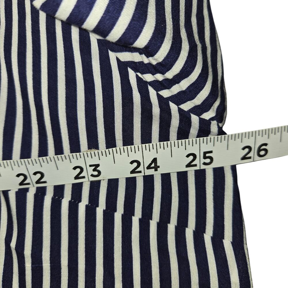 Arna York Collection 18/20 Navy Blue White Striped Button Front Tunic Top Flowy - Picture 8 of 10